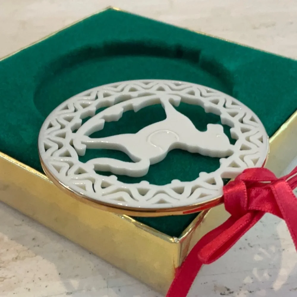 Lenox Rocking Horse 24K Gold Yuletide Christmas Ornament 24 Karat 1985 Vintage